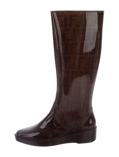 fendi zucca print rain boots|real real Fendi boots.